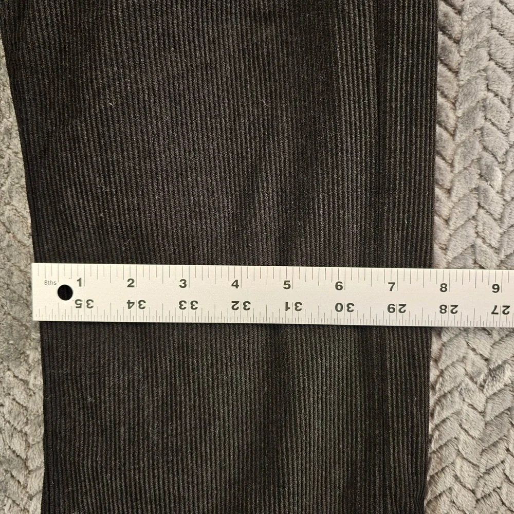 Women Black Corduroy High Waisted Straight‎ Leg Pants Size 6 M Shein - Picture 6 of 9
